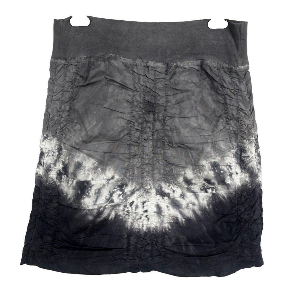 Wearables Gray Black Tie Dye Ruched Stretch Mini Skirt Women’s Size Medium M